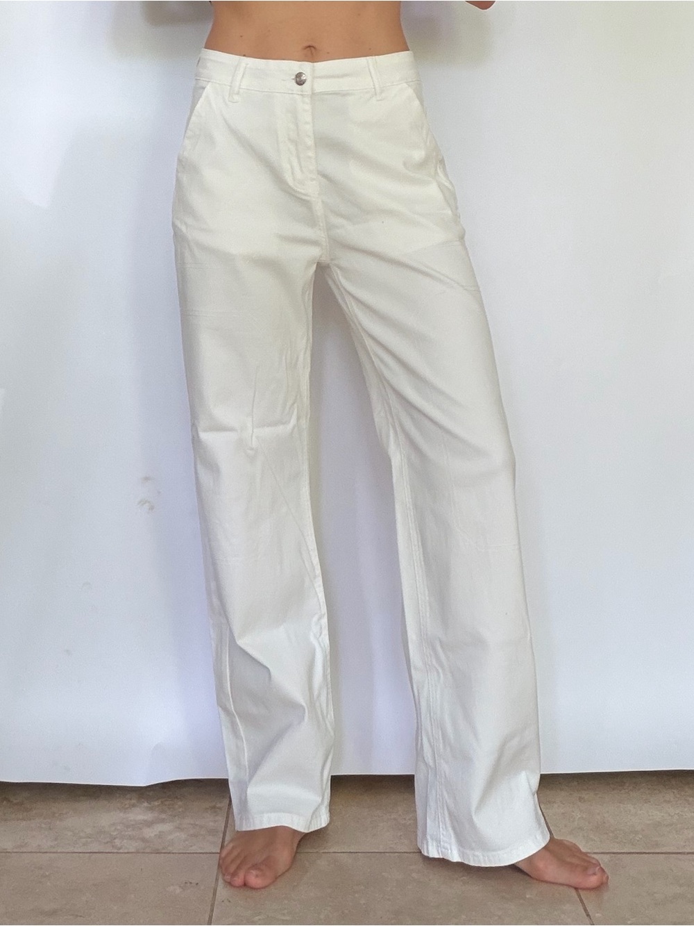 Straight-Leg white pants